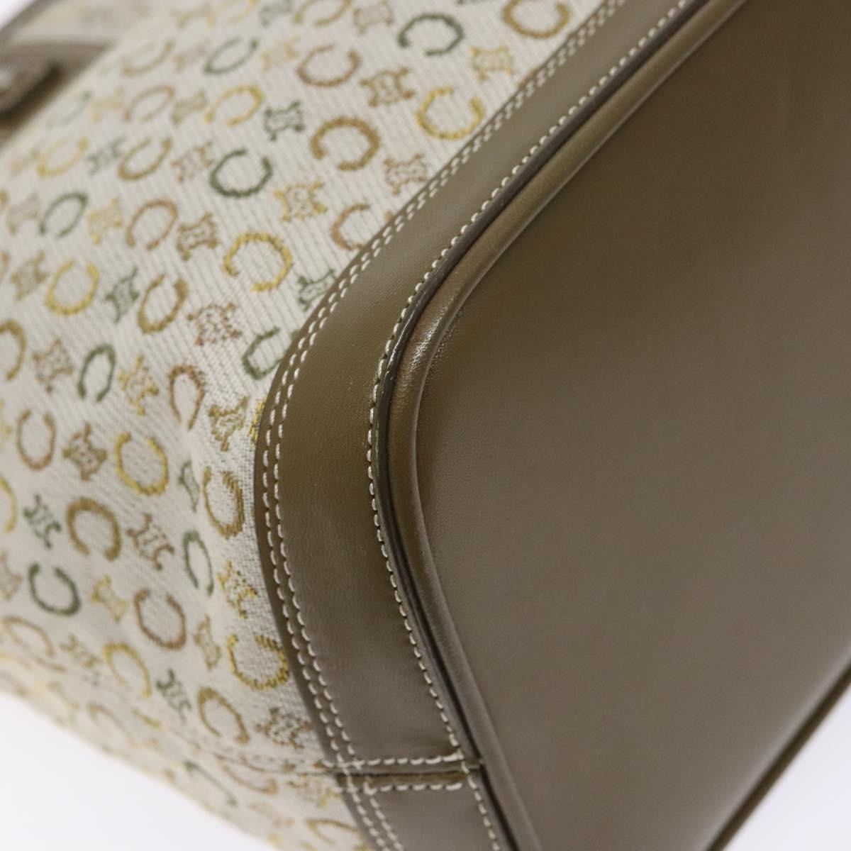 Celine Vintage Macadam Shoulder Bag Canvas, KHAKI, CANVAS, Shoulder bag