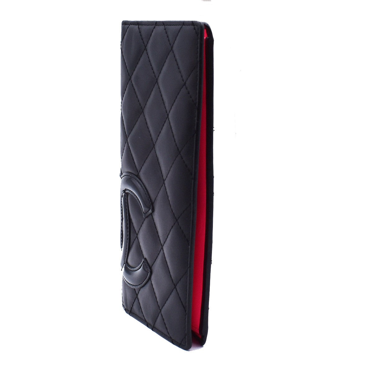 Chanel Cambon Bifold Wallet Quilted Lambskin, BLACK, LEATHER, Wallets