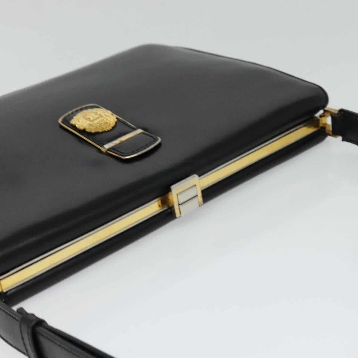 Celine Shoulder Bag Leather, BLACK, LEATHER, Shoulder bag