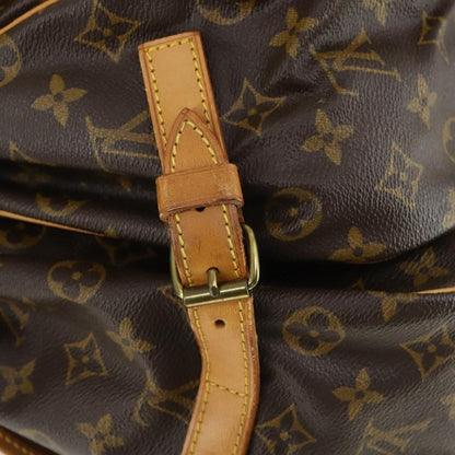 Louis Vuitton Saumur Handbag Monogram Canvas, BROWN, CANVAS, Shoulder bag