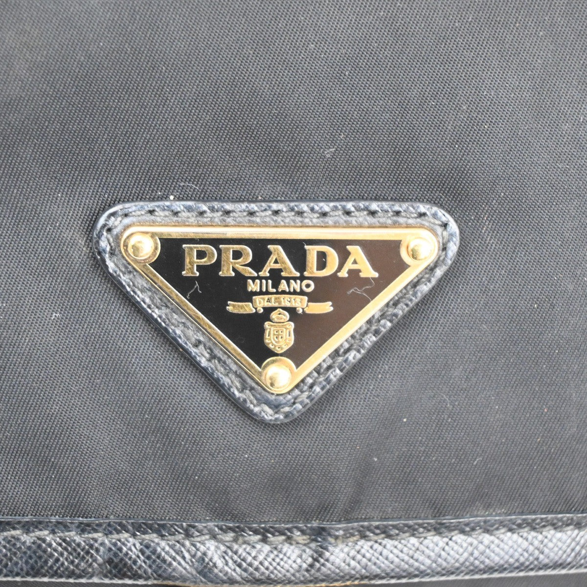 Prada Buckle Messenger Bag Tessuto, Black, Nylon, Shoulder Bag