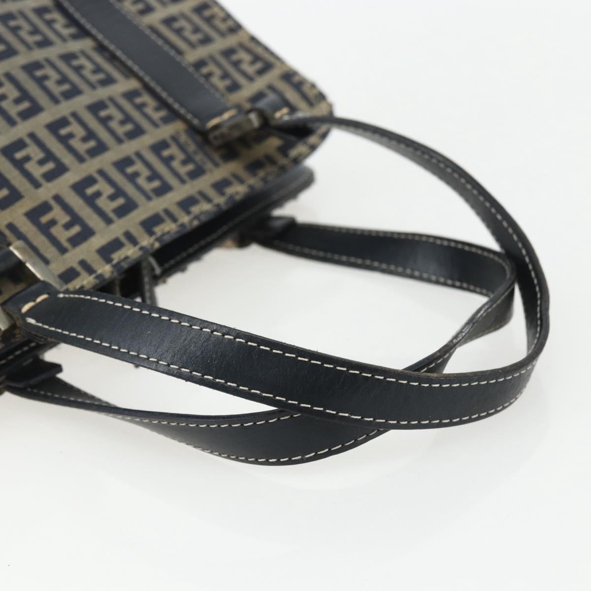 Fendi Vintage Satchel Zucchino Canvas, NAVY, CANVAS, Handbag