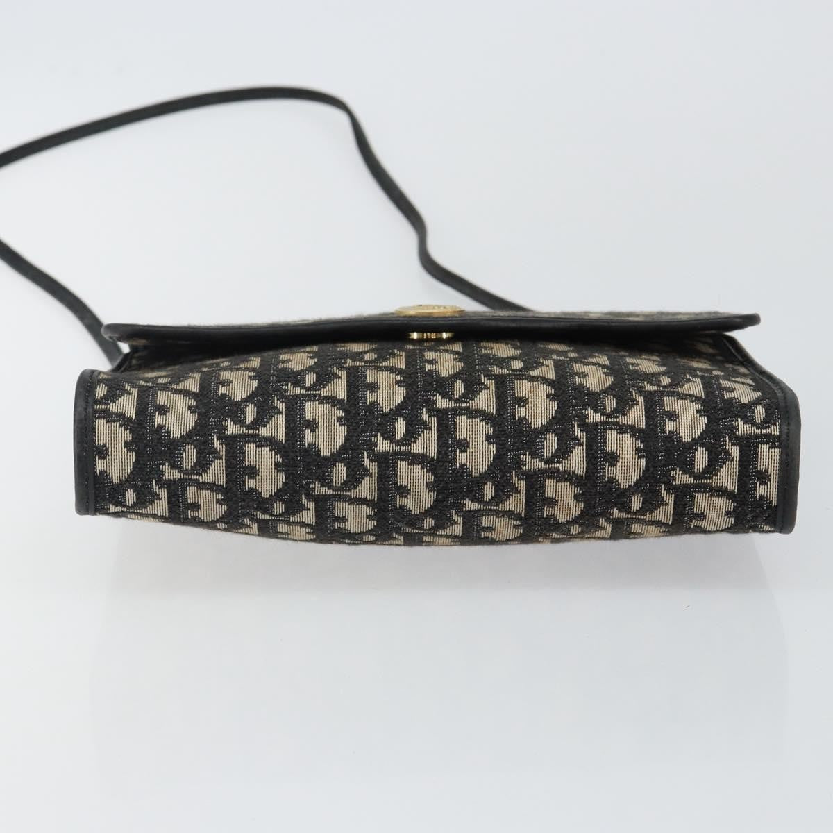 Christian Dior Vintage Trotter Shoulder Bag Canvas, NAVY, CANVAS, Shoulder bag