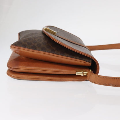 Celine Vintage Macadam Shoulder Bag Canvas and Leather, BROWN, CANVAS, Shoulder bag