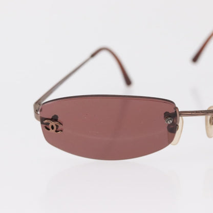 Chanel Logo CC Sunglasses Metal, BROWN, METAL, Sunglasse