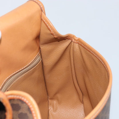 Celine Vintage Macadam Shoulder Bag Canvas and Leather, BROWN, CANVAS, Shoulder bag