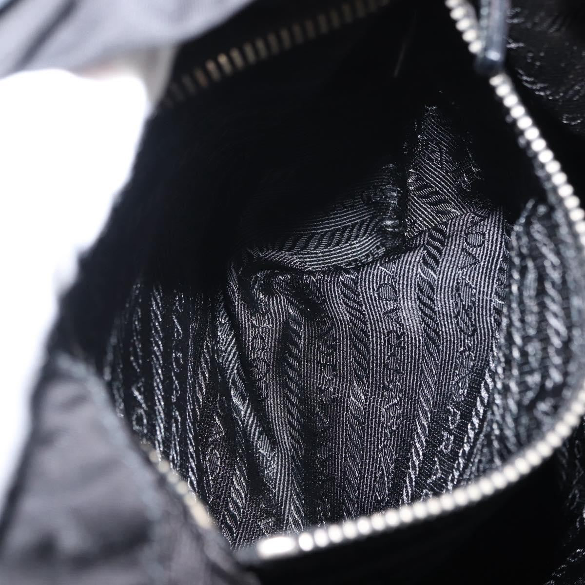 Prada Double Pocket Drawstring Shoulder Bag Tessuto, Black, Nylon, Shoulder Bag