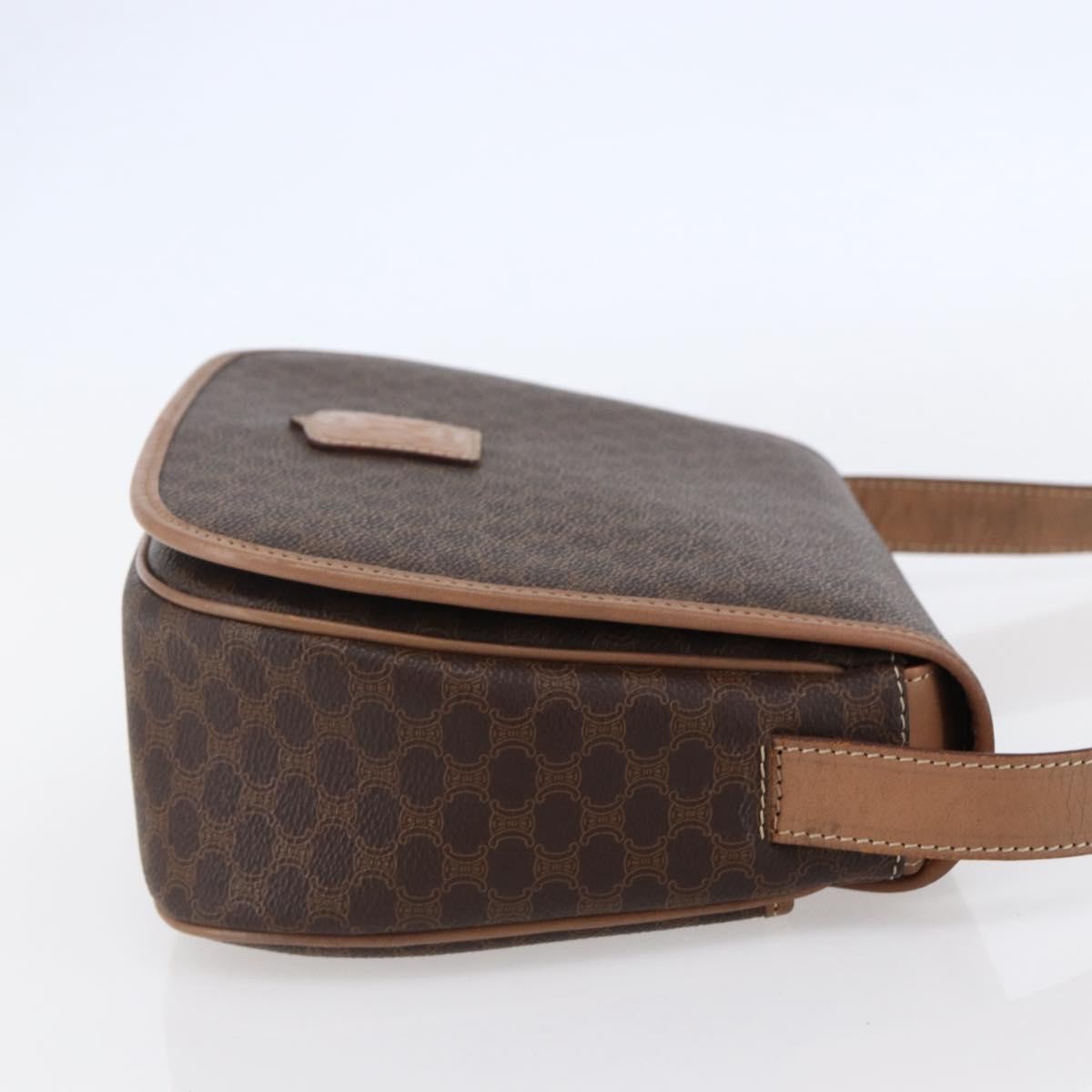 Celine Macadam Shoulder Bag PVC Leather, BROWN, CANVAS, Shoulder bag