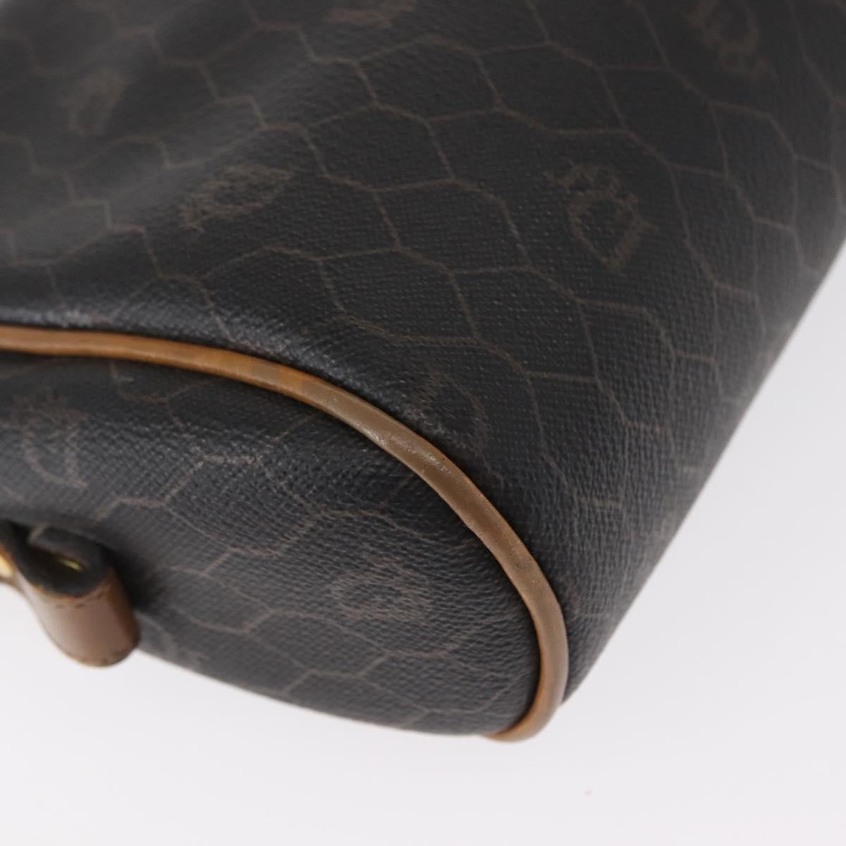 Christian Dior Vintage Honeycomb Shoulder Bag Canvas and Leather, BLACK, CANVAS, Shoulder bag
