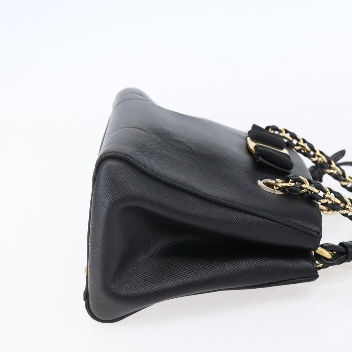 Salvatore Ferragamo Vala Shoulder Bag Leather, BLACK, LEATHER, Shoulder bag