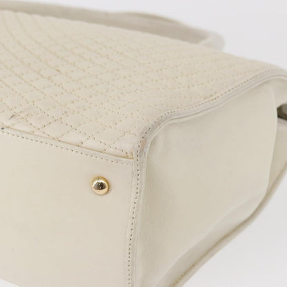 Bally Vintage Handbag Quilted Leather, White, Leather, Handbag