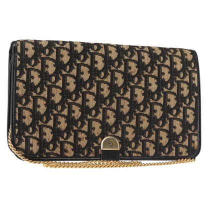 Christian Dior Vintage Trotter Shoulder Bag Canvas, NAVY, CANVAS, Shoulder bag