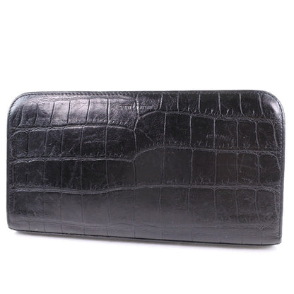 Saint Laurent Classic Zip Around Organizer Wallet Leather, BLACK, CALFSKIN, Wallets