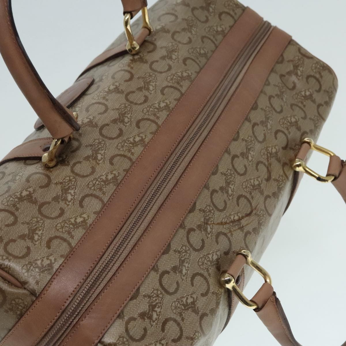 Celine Vintage Macadam Handbag Macadam, BEIGE, LEATHER, Handbag