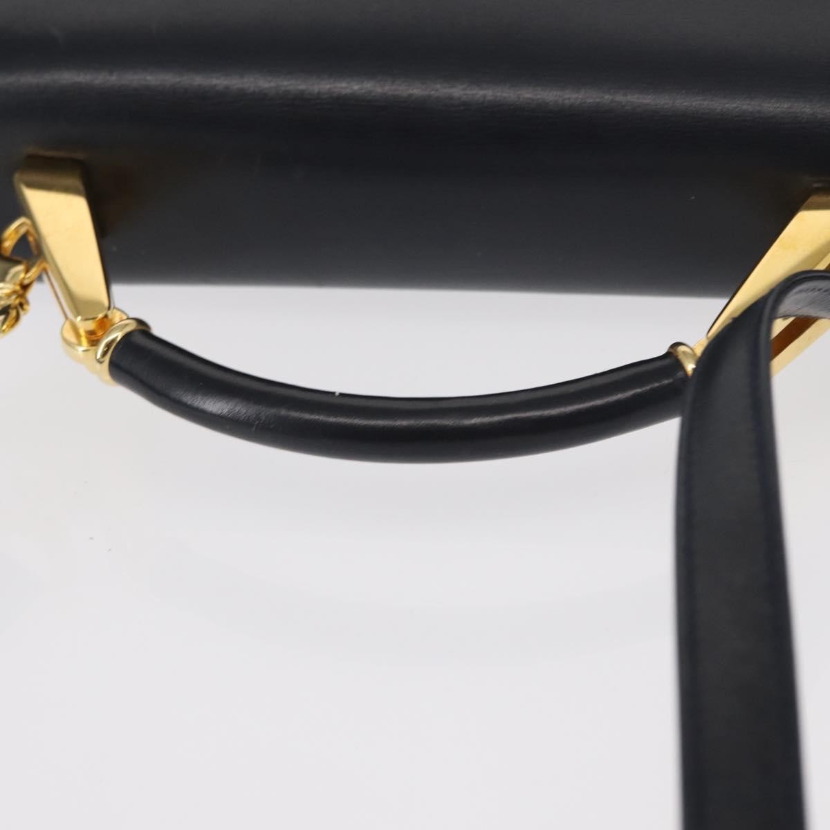 Bally Vintage Handbag Leather, Navy, Leather, Handbag