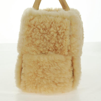 Bottega Veneta Arco Tote Intrecciato Shearling, Yellow, Leather, Tote Bag