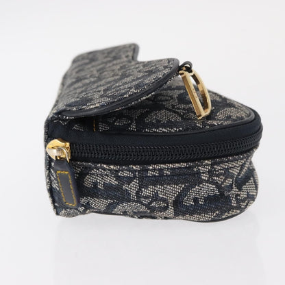 Christian Dior Saddle Zip Pouch Diorissimo Canvas, NAVY, CANVAS, Clutche & pouche