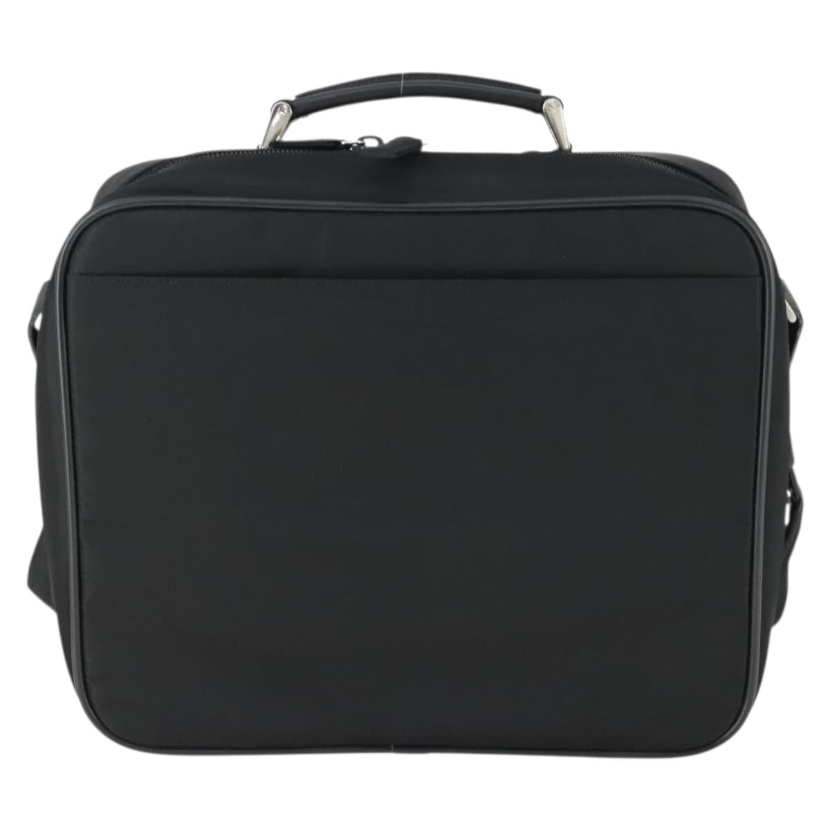 Prada Convertible Front Pocket Briefcase Tessuto with Saffiano Leather, Black, Nylon, Briefcase
