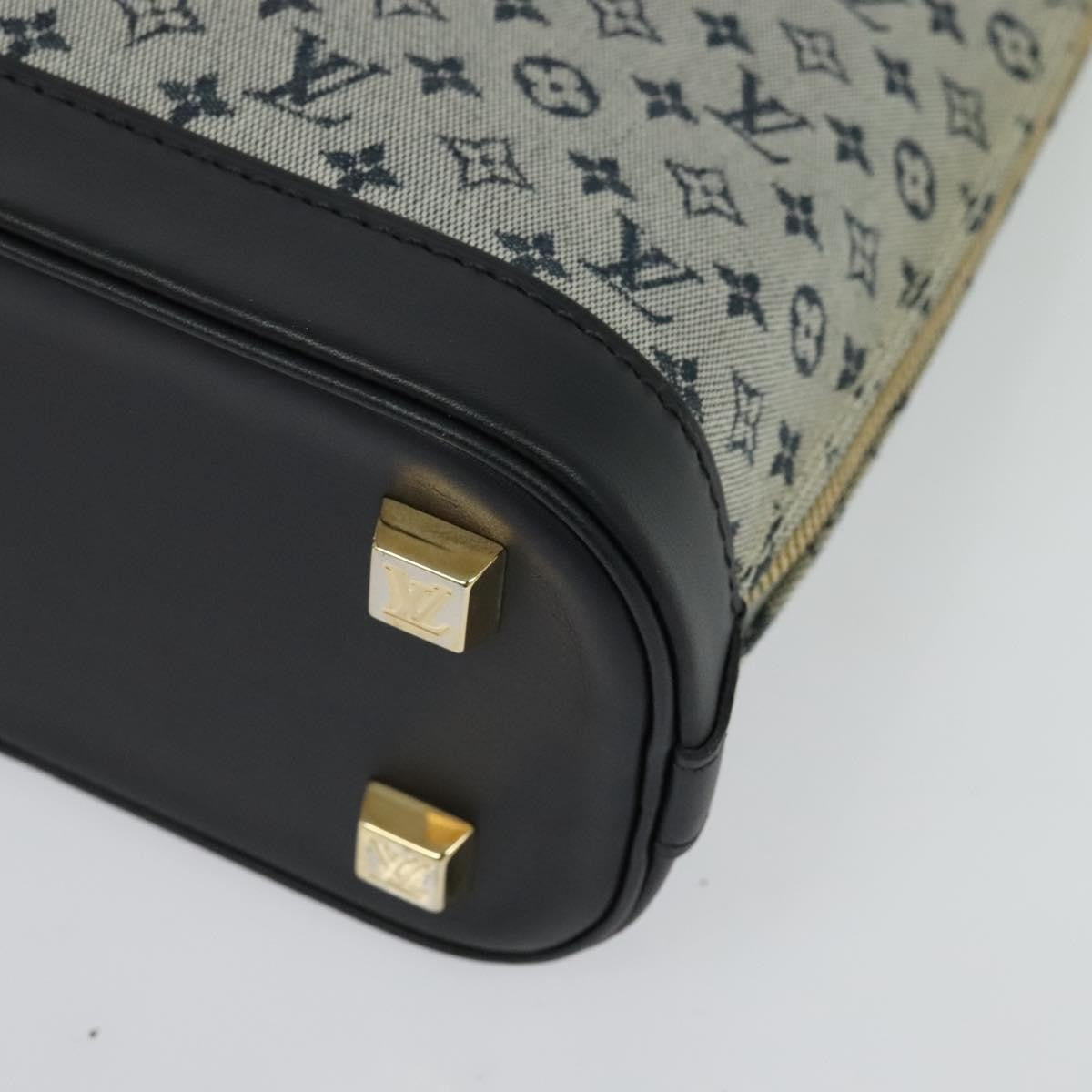Louis Vuitton Alma Handbag Mini Lin, BLUE, CANVAS, Handbag