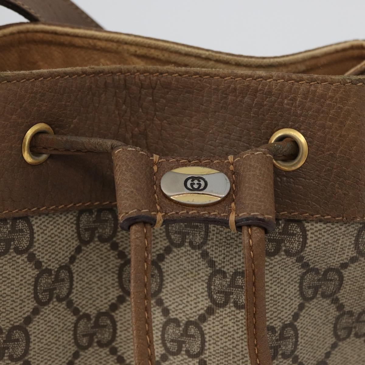 Gucci Drawstring Bucket Bag GG Canvas, BEIGE, CANVAS, Shoulder bag