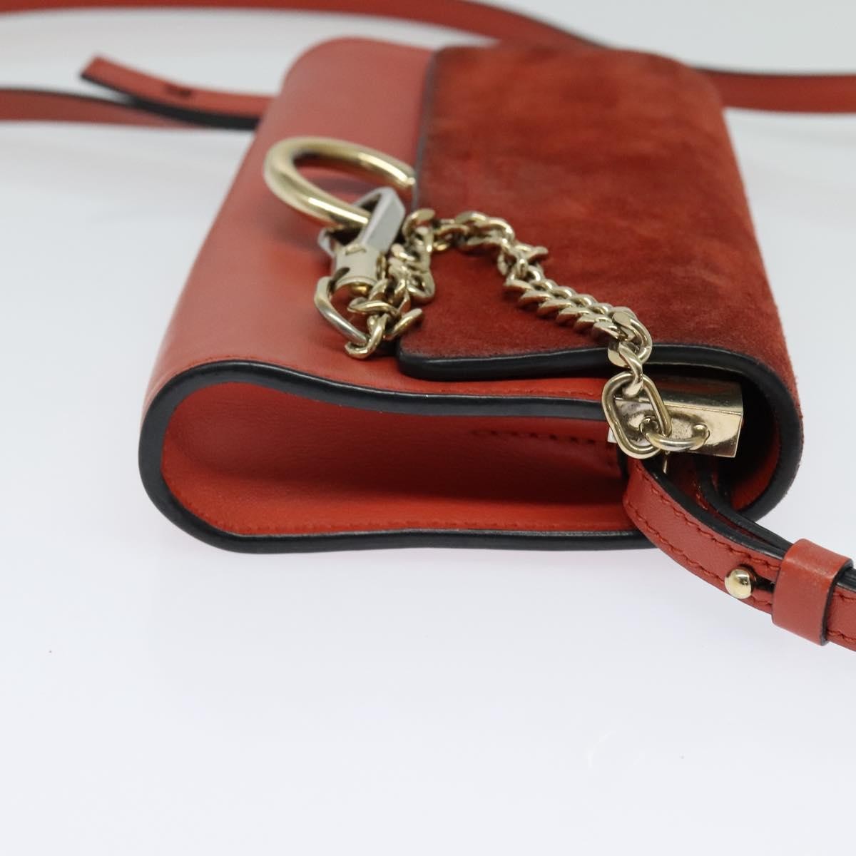 Chloe Faye Crossbody Leather and Suede, RED, SUEDE, Shoulder bag