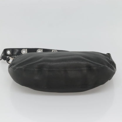 Salvatore Ferragamo Gancini Shoulder Bag Leather, BLACK, LEATHER, Shoulder bag