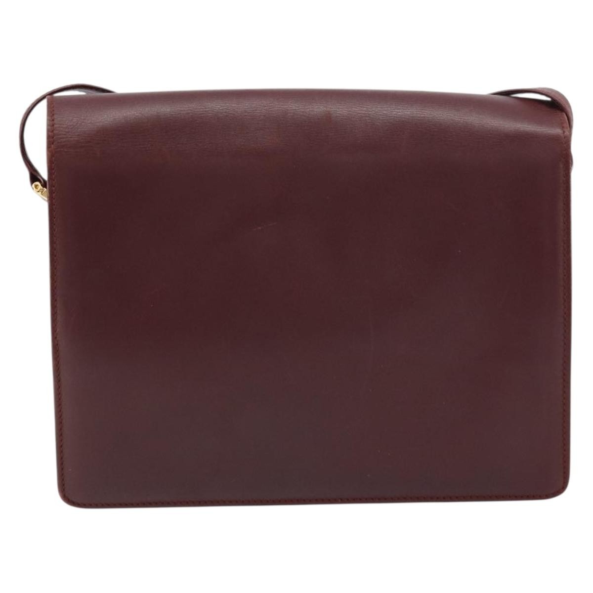 cartier Must de Cartier Shoulder Bag Leather, BURGUNDY, LEATHER, Shoulder bag