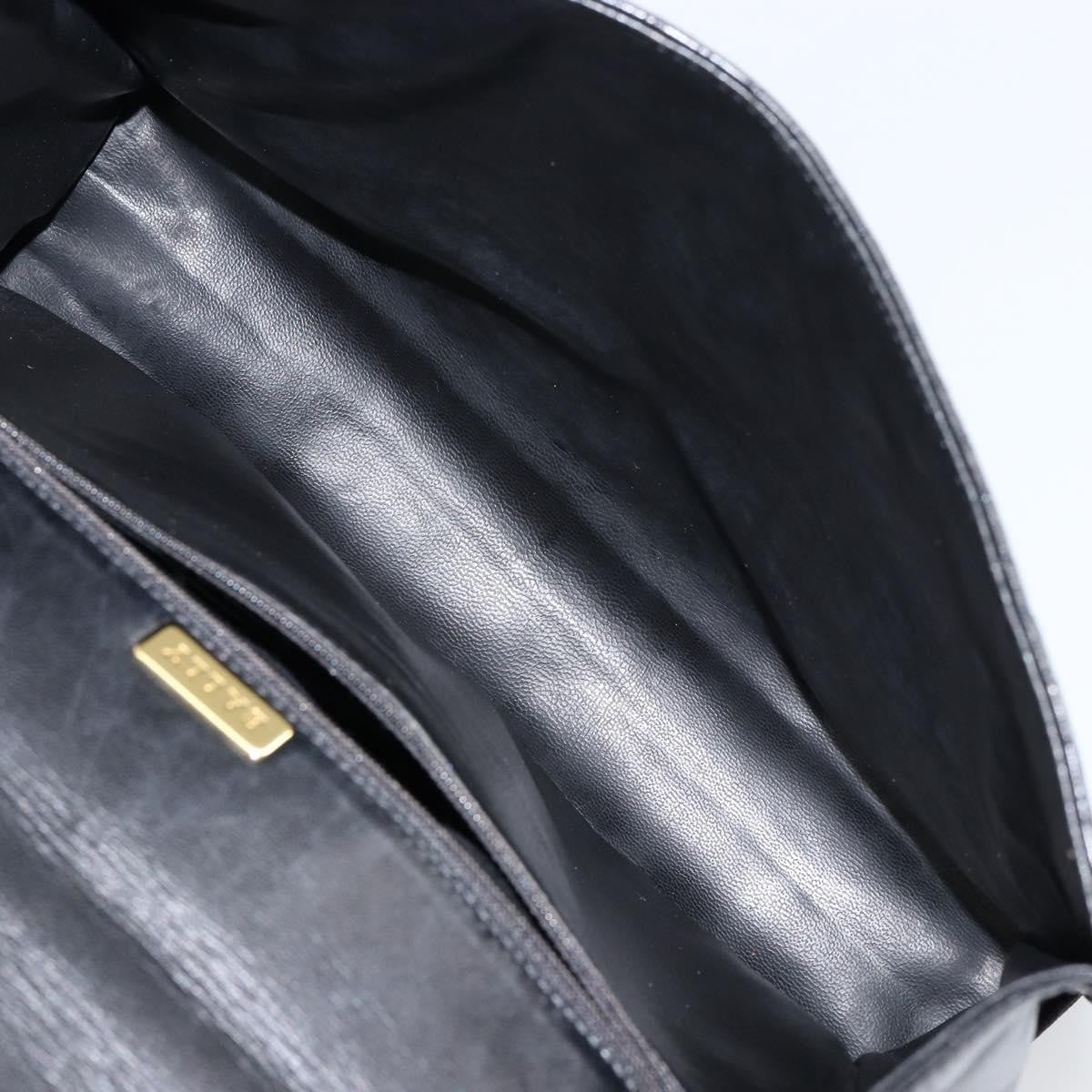 Bally Vintage Flap Handbag Quilted Leather, Black, Leather, Handbag
