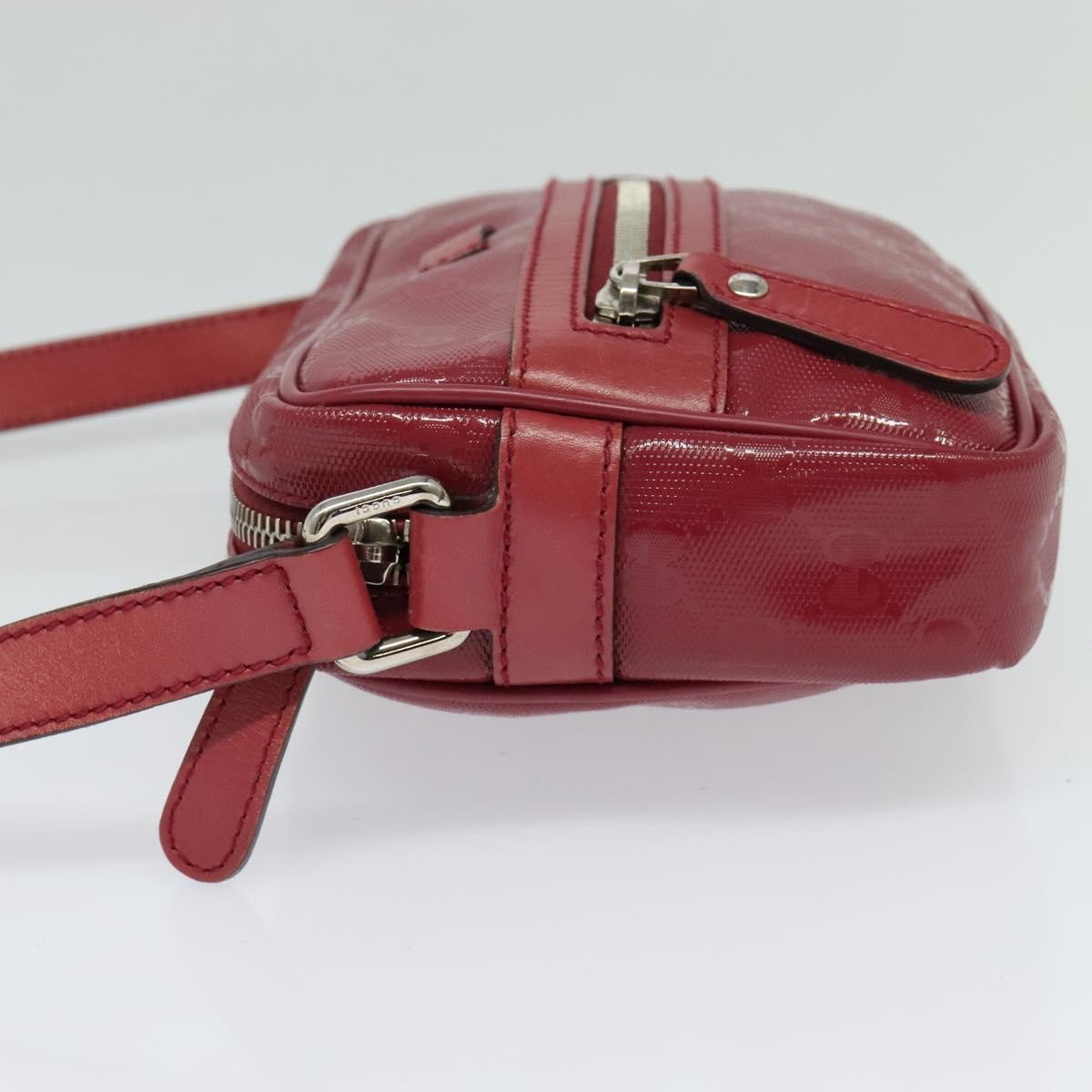 Gucci Zip Messenger Bag (Outlet) Canvas, RED, CANVAS, Shoulder bag