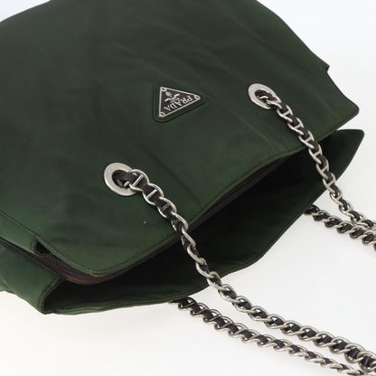 Prada Re-Edition 1995 Chain Tote Quilted Re-Nylon, Khaki, Nylon, Shoulder Bag