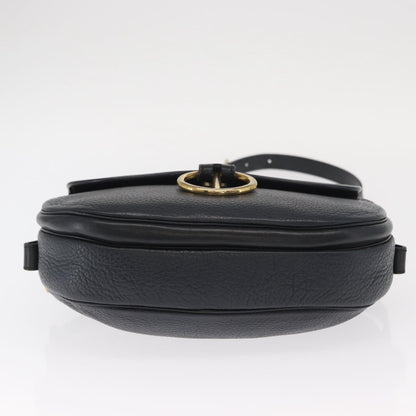 Christian Dior Vintage Shoulder Bag Leather, NAVY, LEATHER, Shoulder bag