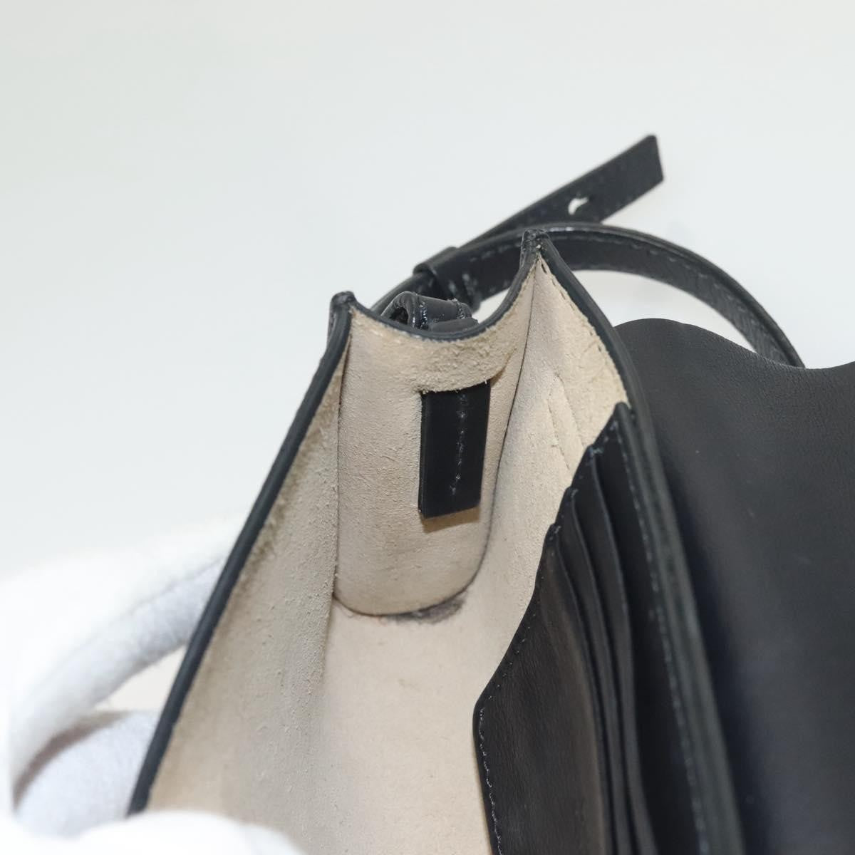 Chloe Faye Shoulder Bag Leather and Suede, NAVY, LEATHER, Shoulder bag