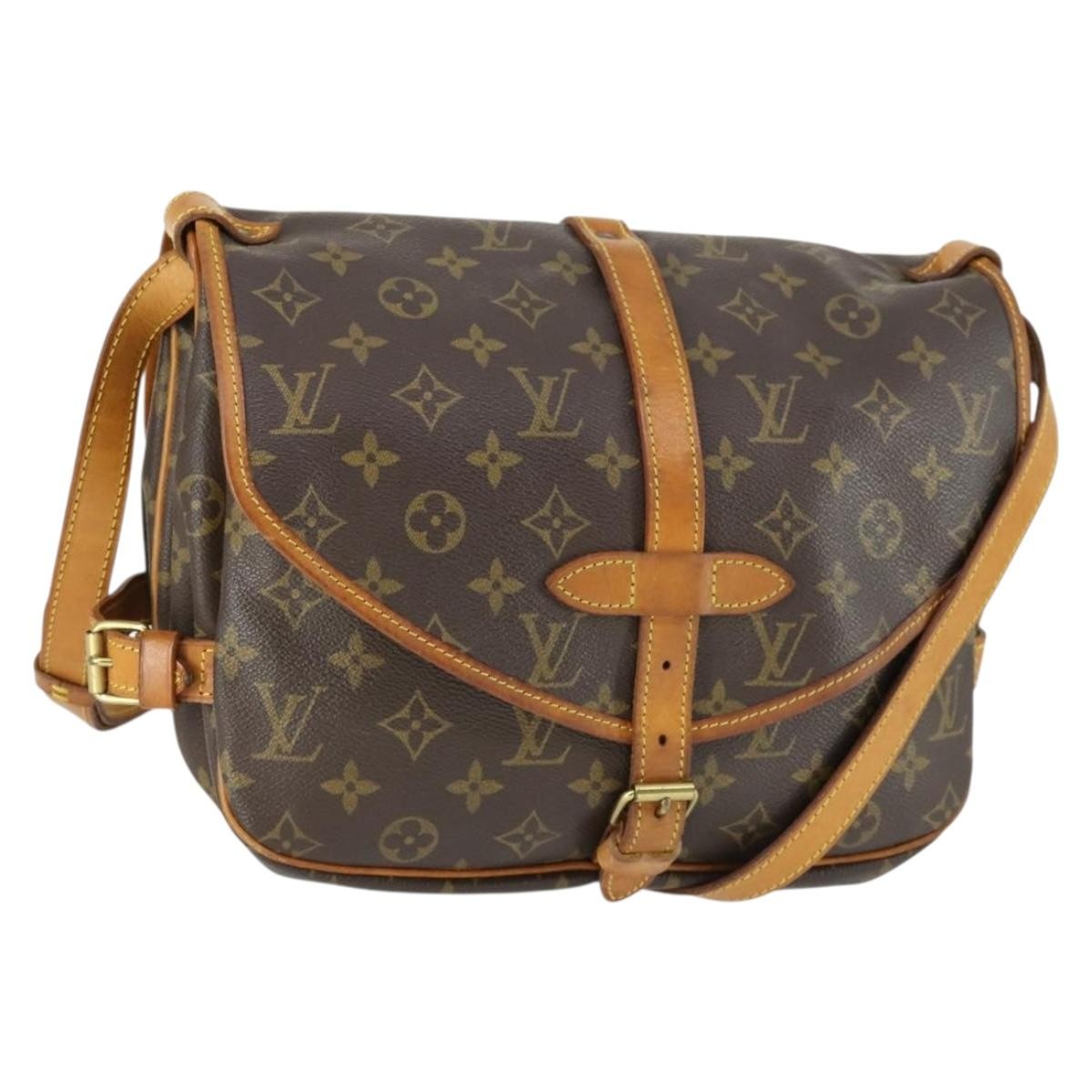 Louis Vuitton Saumur Handbag Monogram Canvas, BROWN, CANVAS, Shoulder bag