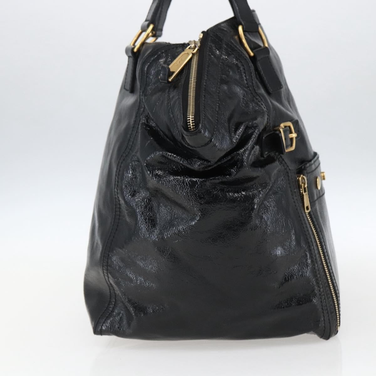 Saint Laurent Downtown Handbag Patent, BLACK, PATENT_LEATHER, Tote bag