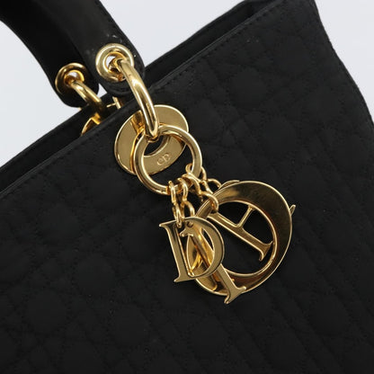 Christian Dior Vintage Lady Dior Bag Cannage Quilt Nylon, BLACK, NYLON, Handbag