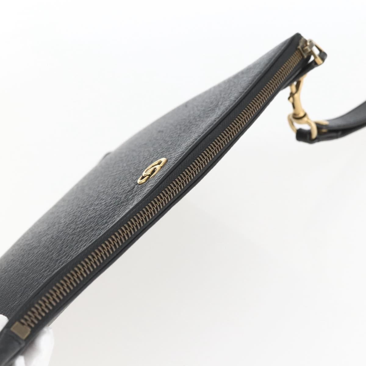 Gucci GG Marmont Pouch Leather, Black, Leather, Clutch