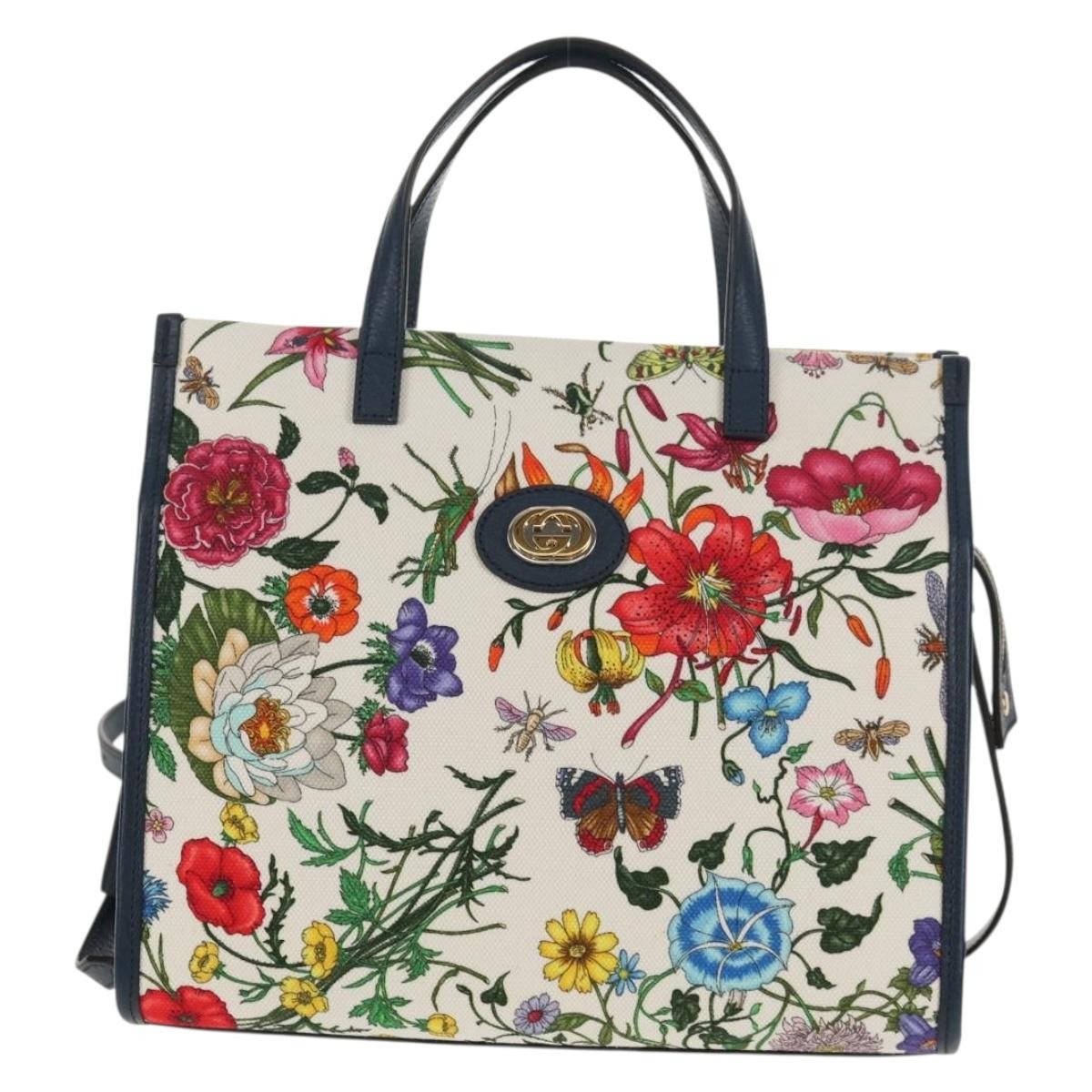 Gucci Flora Canvas, Multicolour, Canvas, Tote Bag