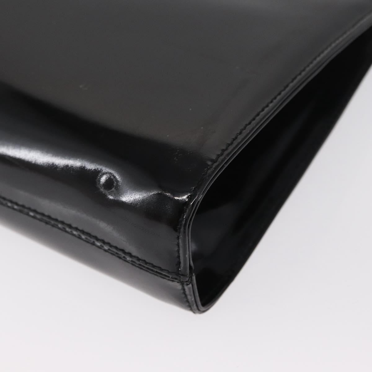 Salvatore Ferragamo Vintage Gancini Chain Shoulder Bag Patent Leather, BLACK, PATENT_LEATHER, Shoulder bag