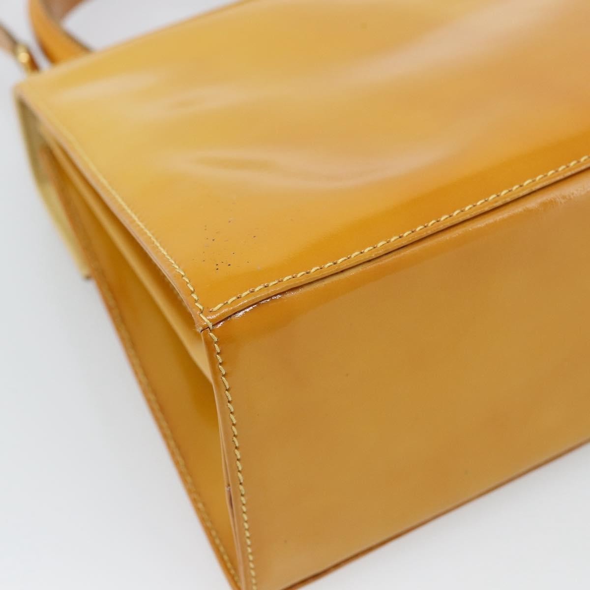 Salvatore Ferragamo Gancini handbag Patent leather, Yellow, Patent Leather, Handbag