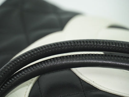 Chanel Cambon Tote Quilted Leather, BLACK, LEATHER, Tote bag