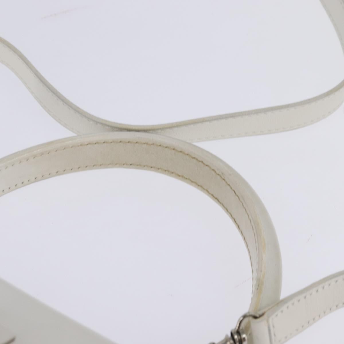 Celine Gancini Handbag Leather, WHITE, LEATHER, Handbag