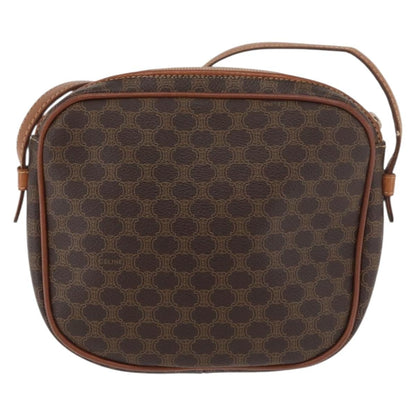 Celine Vintage Macadam Shoulder Bag Canvas, Brown, PVC, Shoulder Bag