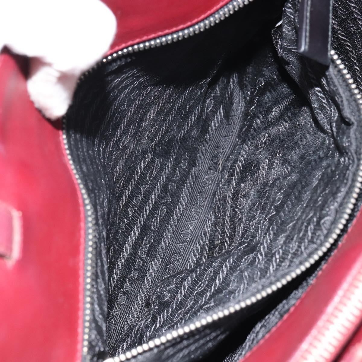 Prada Vintage Handbag Leather, BURGUNDY, LEATHER, Handbag