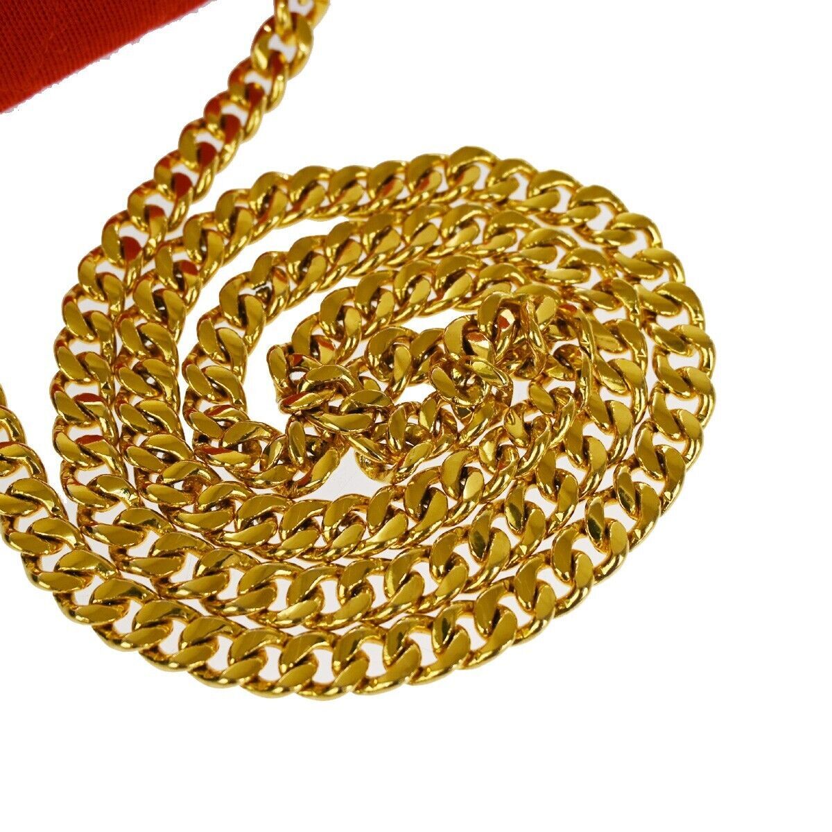 Chanel Vintage Clutch Pleated Leather, RED, CANVAS, Shoulder bag