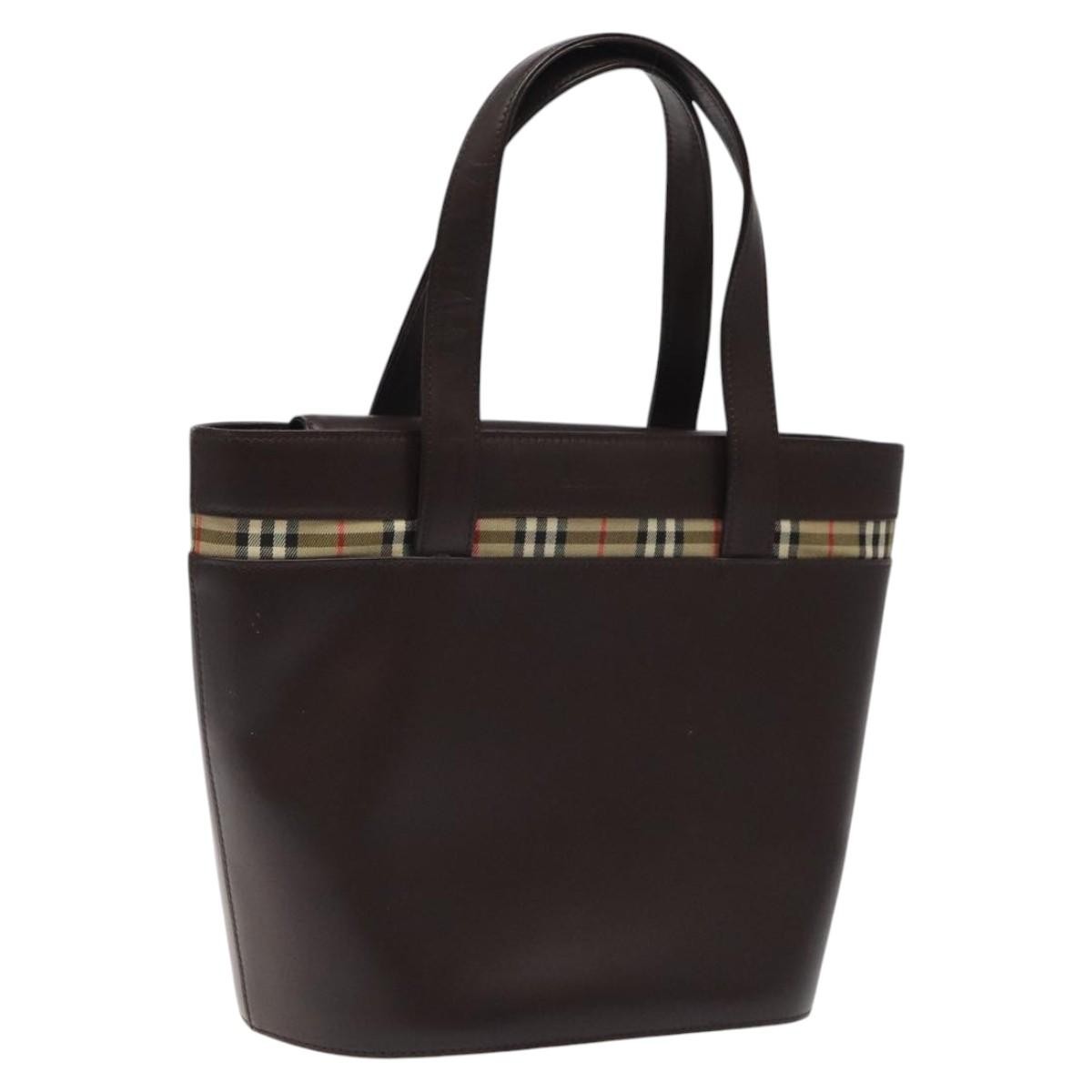 Burberry Nova Handbag Leather, BROWN, LEATHER, Handbag