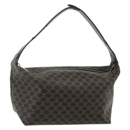 Celine Vintage Macadam Shoulder Bag Macadam Canva  Vinyl, Black, Canvas, Handbag