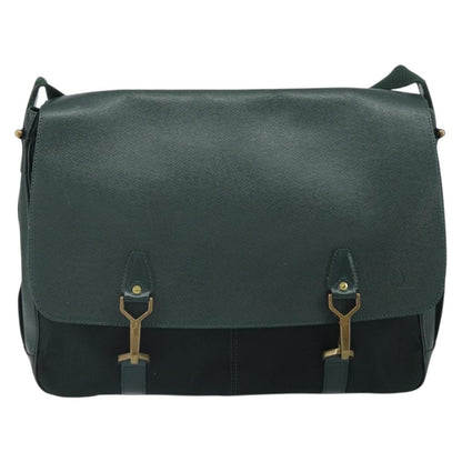 Louis Vuitton Dersou Bag Taiga Leather and Canvas, GREEN, LEATHER, Shoulder bag