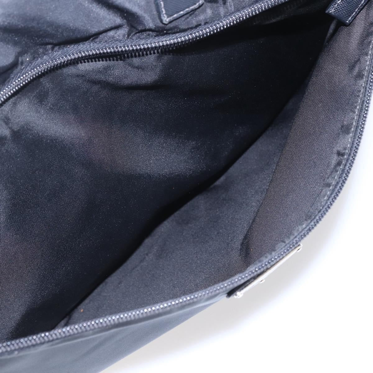 Prada Convertible Front Zip Briefcase Tessuto with Saffiano Leather, Black, Nylon, Briefcase
