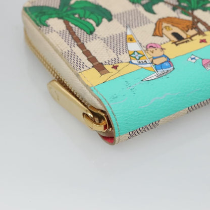 Louis Vuitton Porte-Monnaie Zippy Wallet Damier Azur Vivienne, WHITE, CANVAS, Wallets