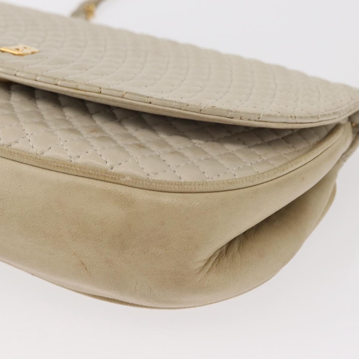 Bally Vintage Shoulder Bag Quilted leather, WHITE, LEATHER, Shoulder bag